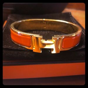 Hermès Orange Clic Clac H Bracelet